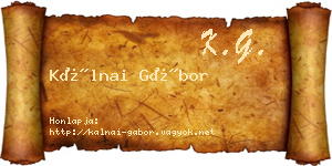 Kálnai Gábor névjegykártya